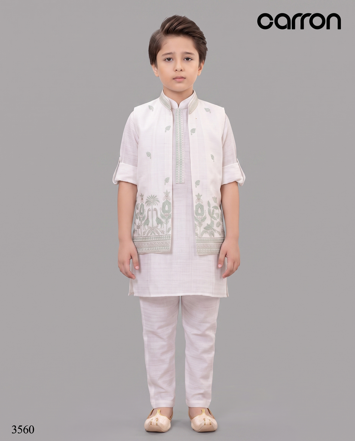 Off White Colour Jackrt Kurta Set(BE-BKUS_3560)