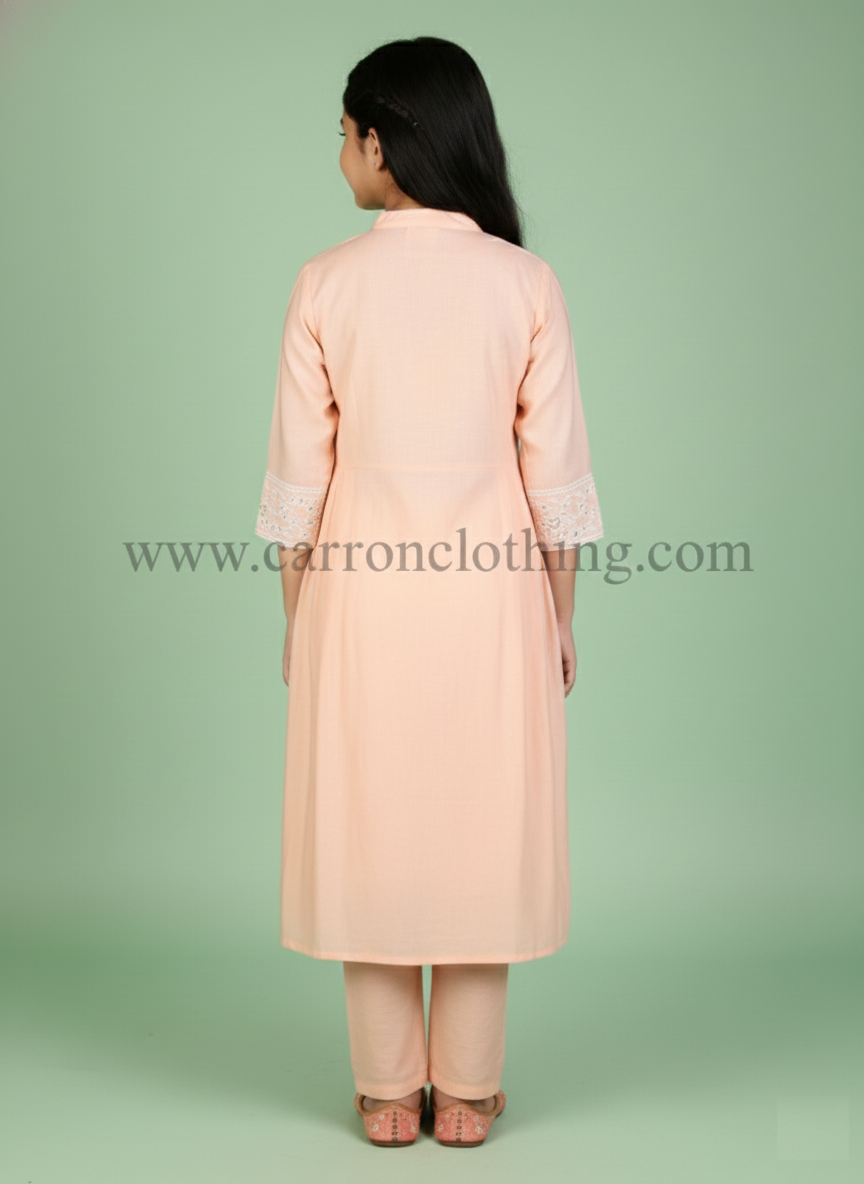 Peach Colour Kurti Set (GC-GKUS_1161)