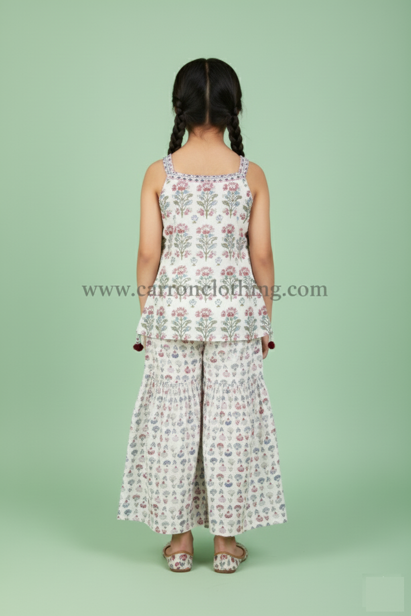 White Colour Gharara Set(GE-GGHS_4913)