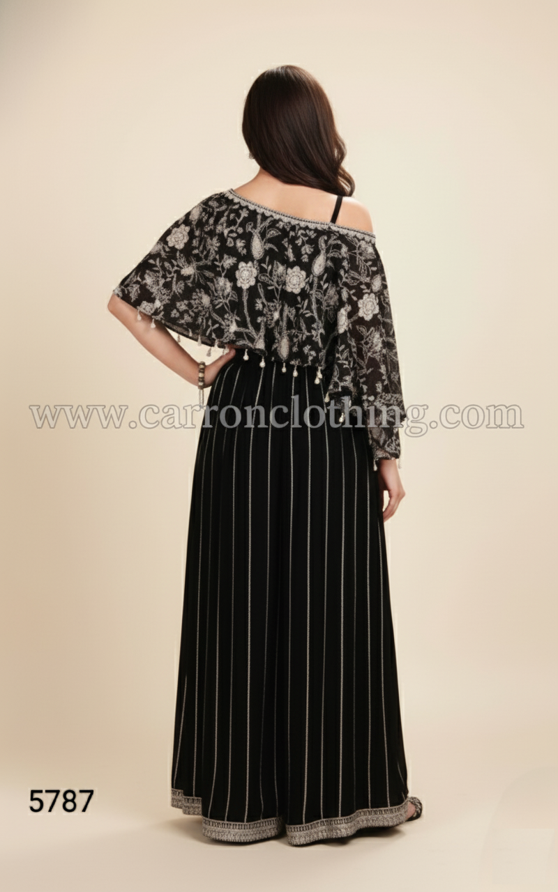 Black Colour Plazo Set(GE-GPZS_5787)