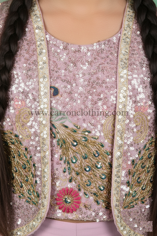 Onion Pink Colour Plazo Set(GE-GPZS_6653)