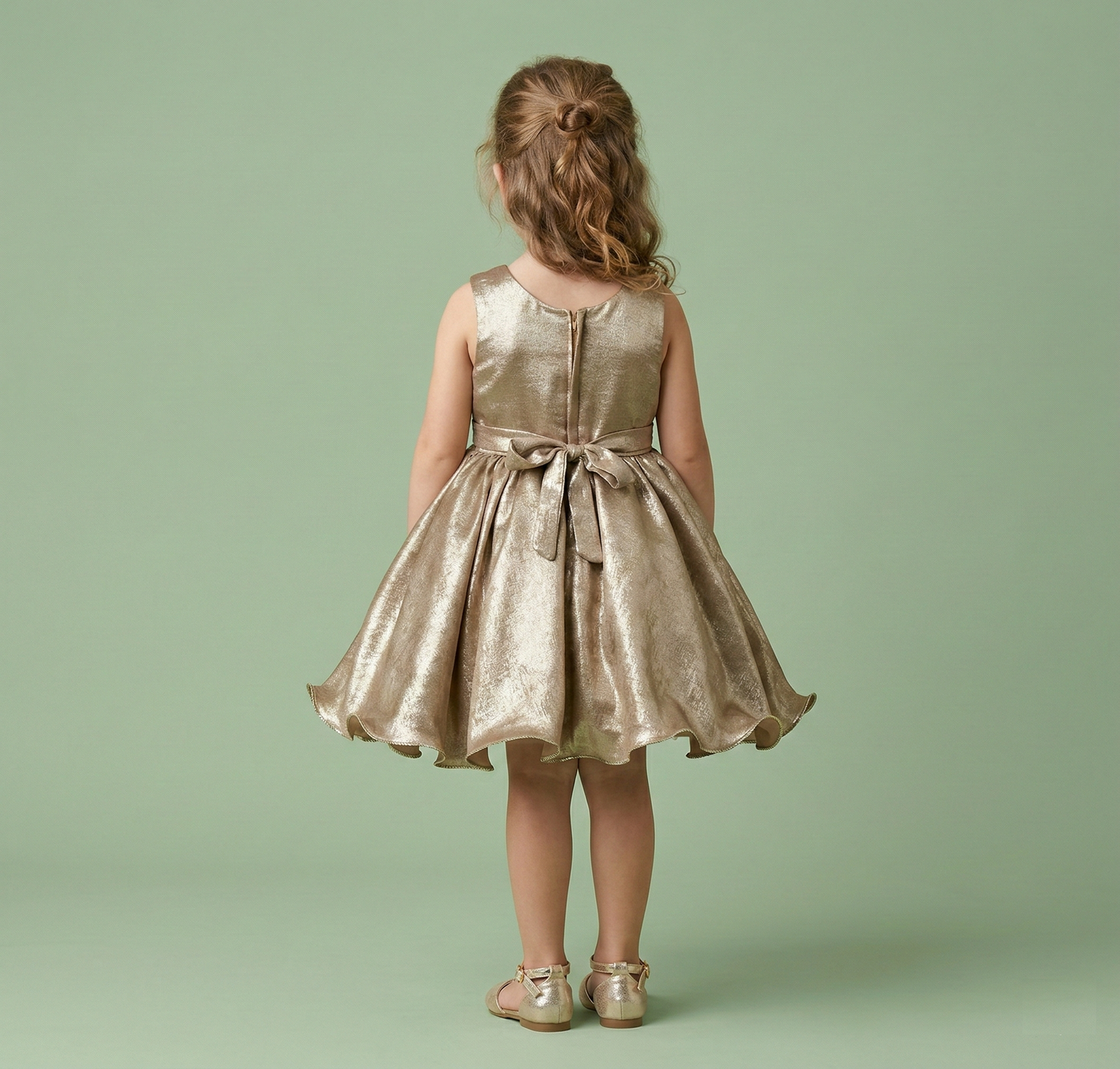 Gold Colour Party Frock(GE-GFRP_1050)