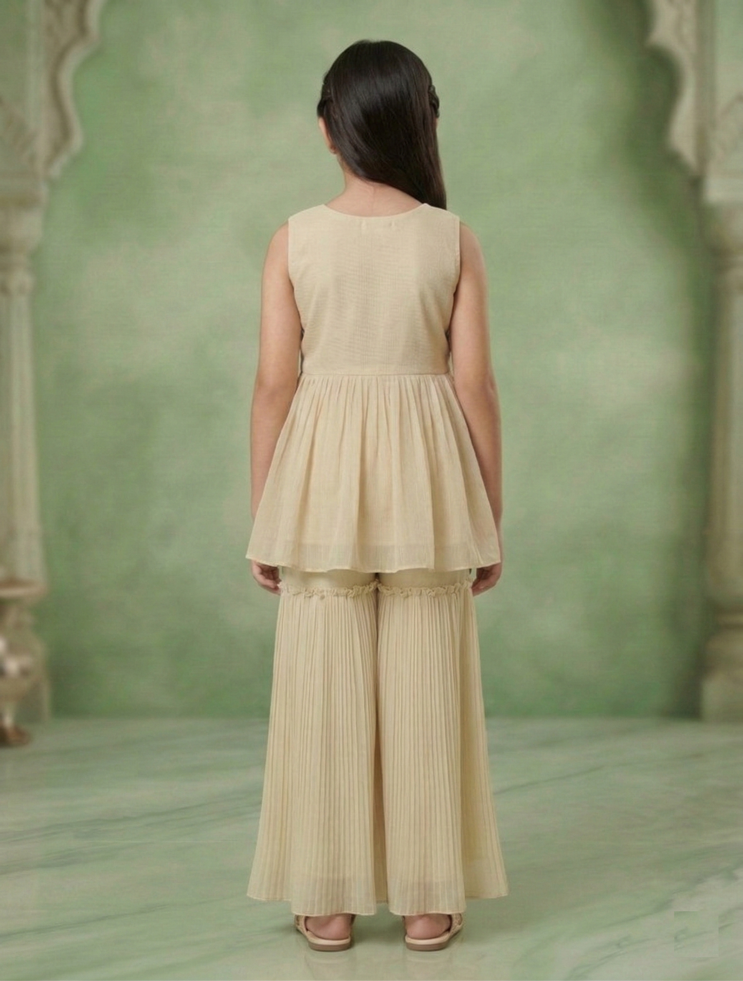 Beige Colour Gharara Set(GE-GGHS_697)