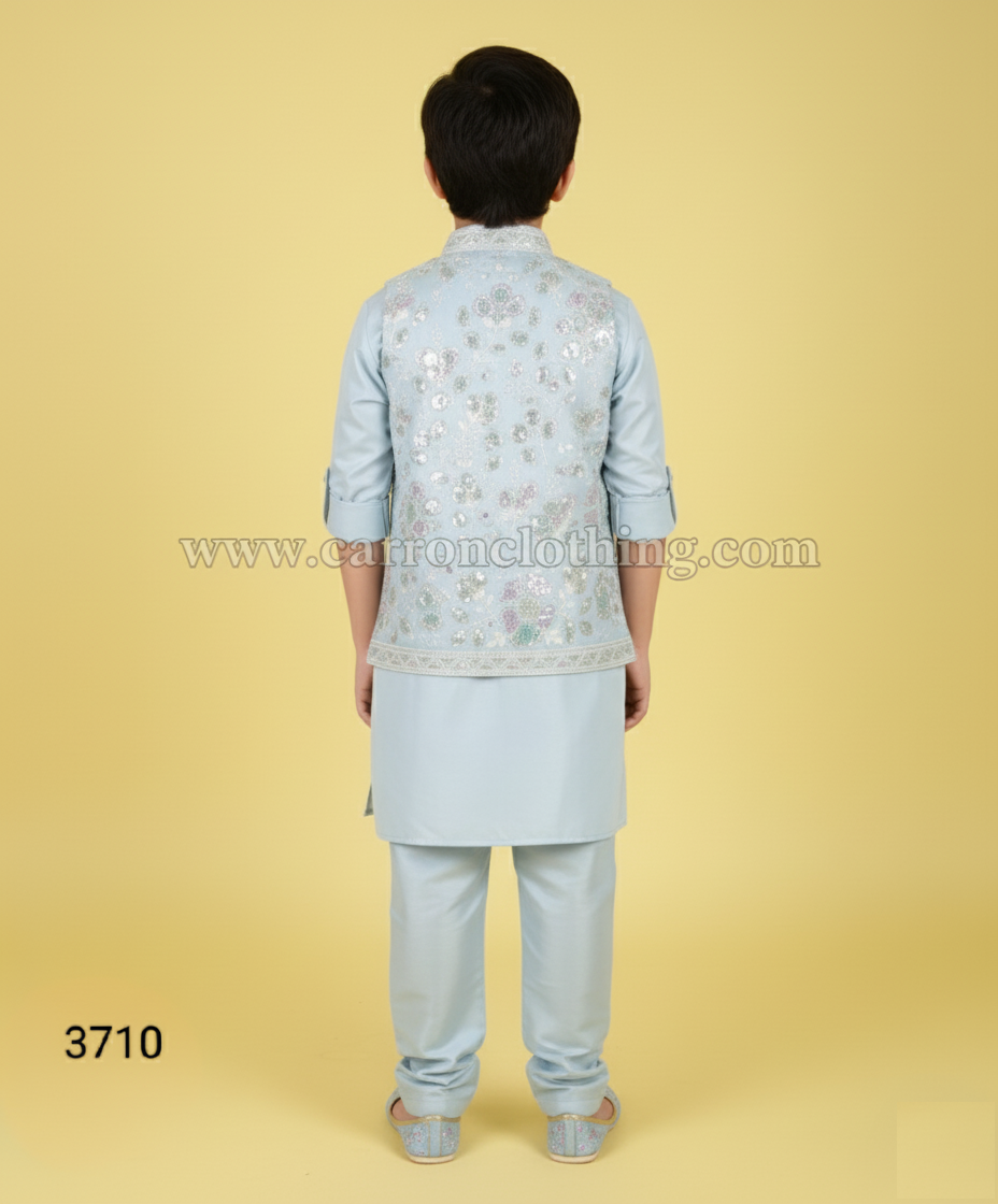 Sky Blue Colour Jacket Kurta Set(BE-BBUS_3710)
