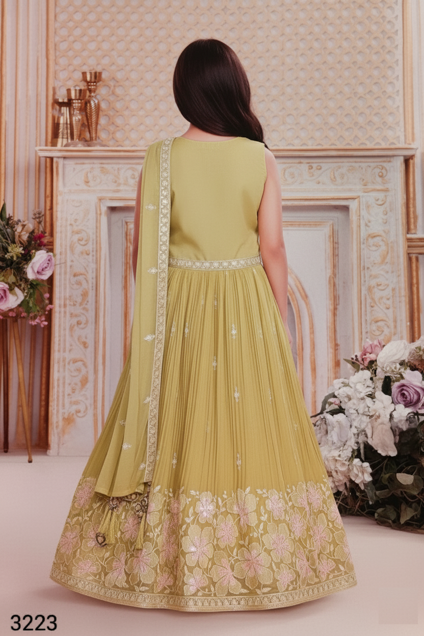 Lemon Colour Ghaghra Choli(GE-GGHC_3223)