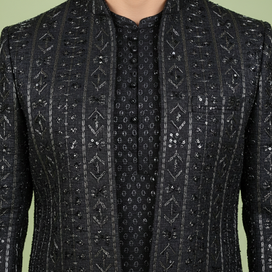 Navy Blue Colour Indo Western(ME-MINW_ARK 10861)