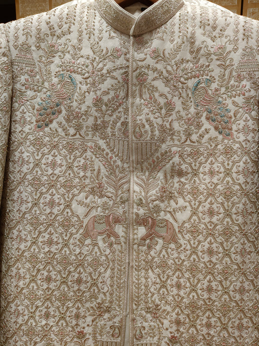 Ivory Colour Sherwani(ME-MSRW_NT 805 D 1)