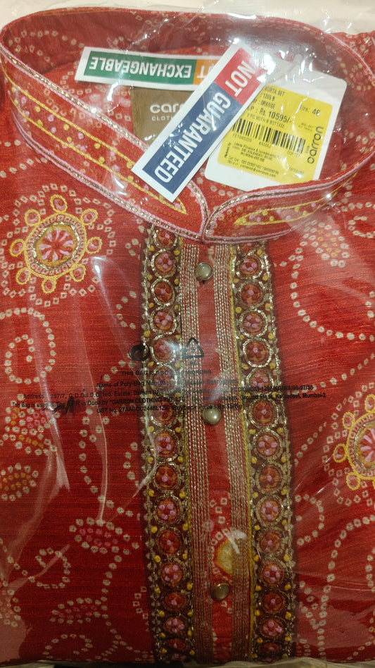 $NDUS$ Orange Colour Kurta Set(ME-MKUS_1245 B)