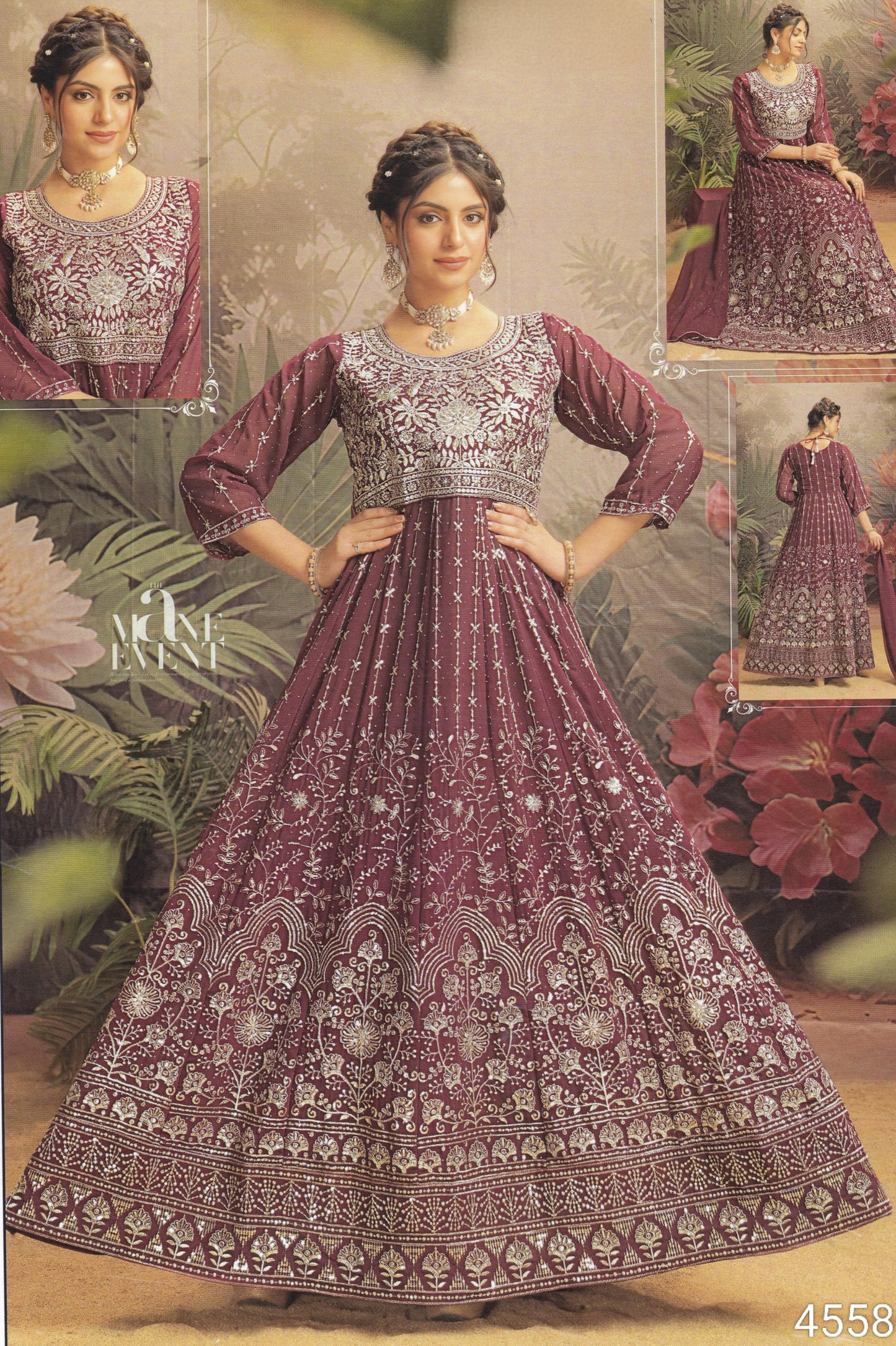 Maroon Colour Long Anarkali(LE-WANK_4558)