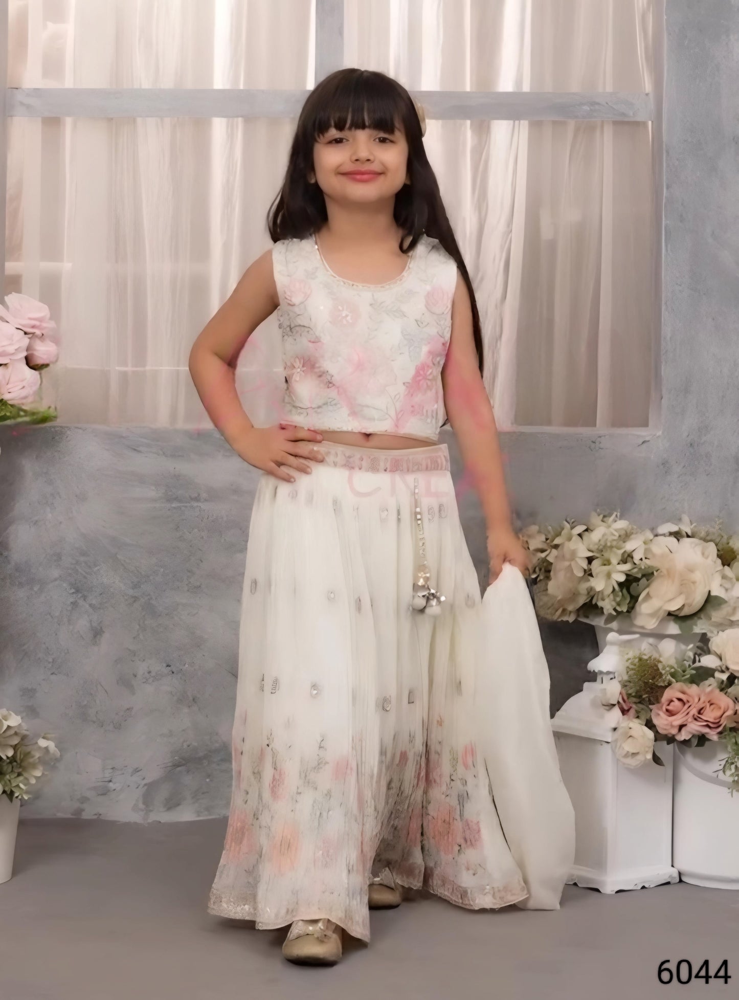 Cream Colour Ghaghra Choli(GE-GGHC_6044)