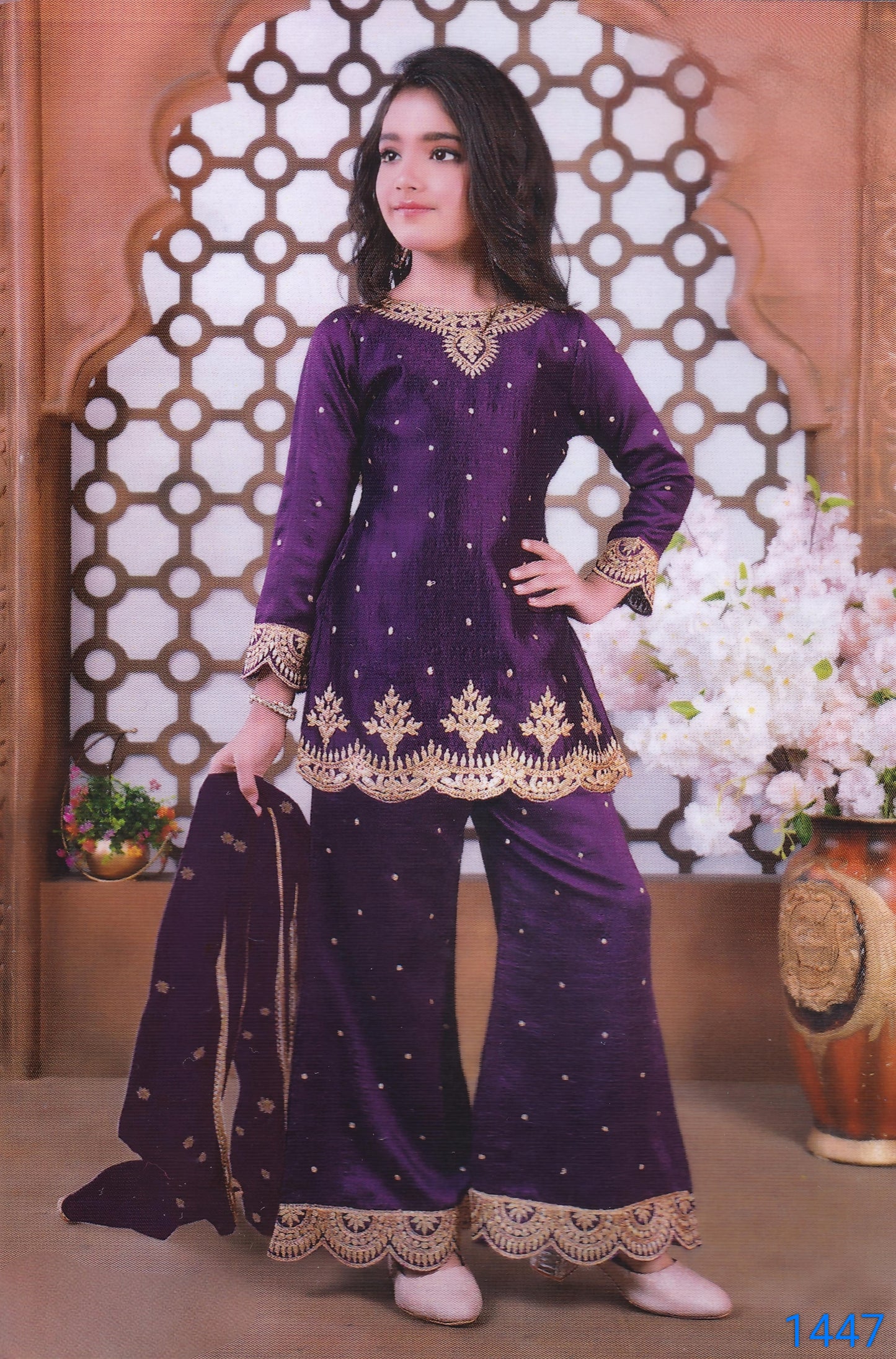 Purple Colour Plazo Set(GE-GPZS_1447)