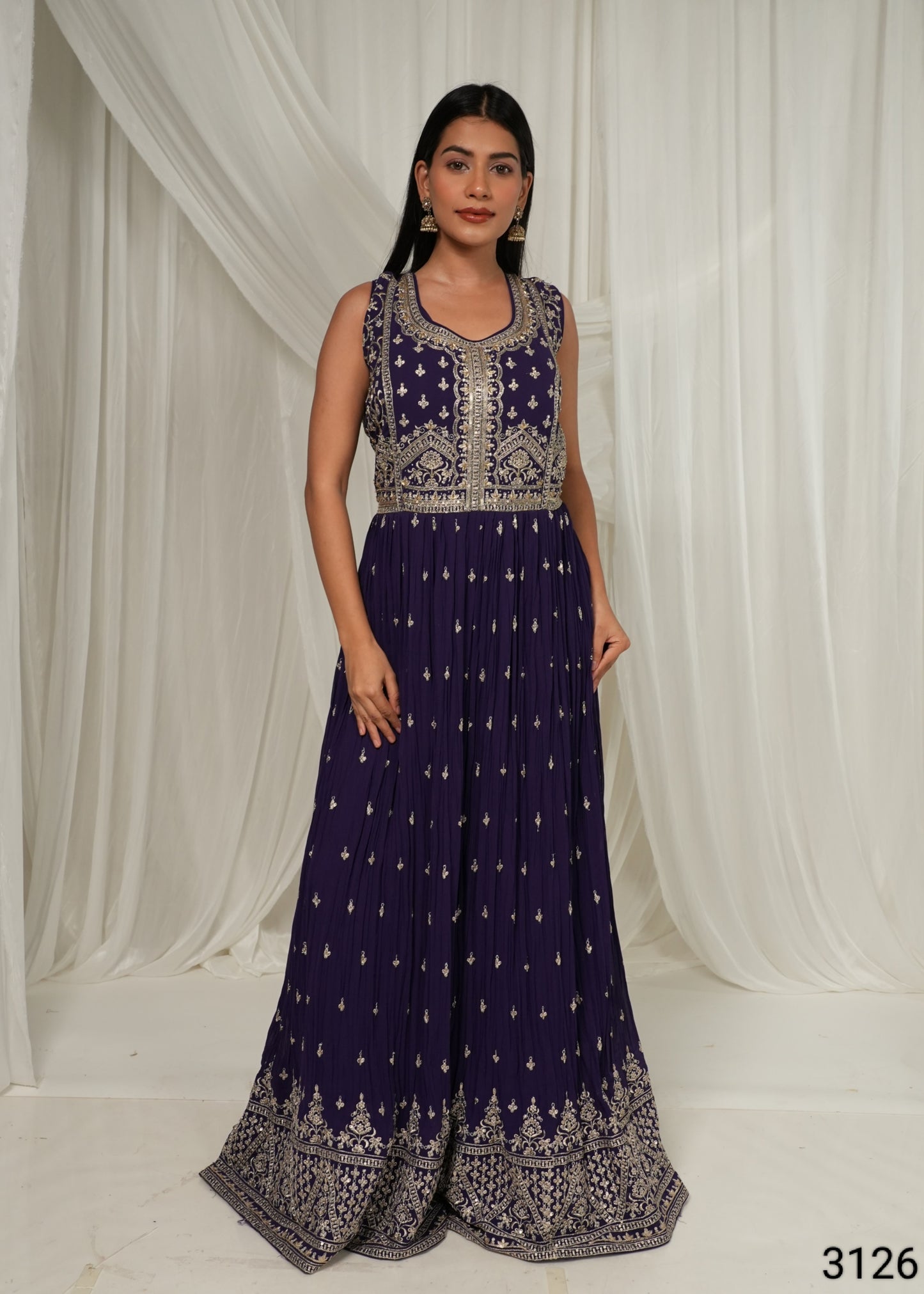 Purple Colour Anarkali Gown(LE-WANK_3126)