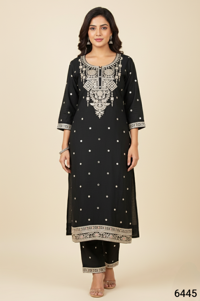 Black Colour Pant Set(LE-WPNS_6445)