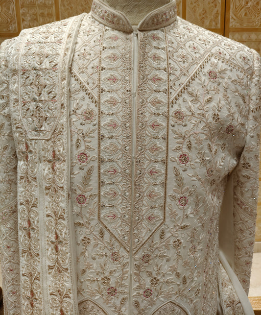Cream Colour Sherwani(ME-MSRW_MZ 4642 W 1)