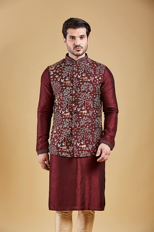 Wine Colour Bundi Set(ME-MBUS_JS-529)