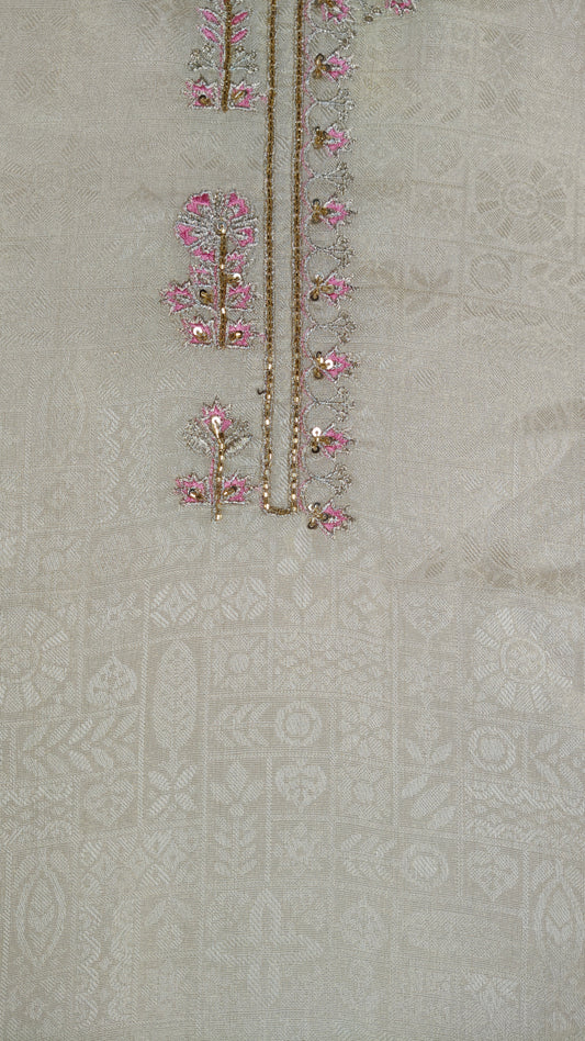 Cream & Pink Colour Kurti Set(LC-WKIS_744)