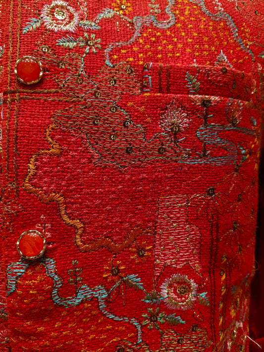 Red Colour Bundi Set(ME-MBUS_NEEDLE WORK MD)