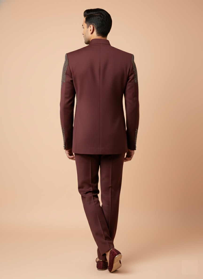 Wine Colour Coat Suit(ME-MJOD_JP 8349 D 1)