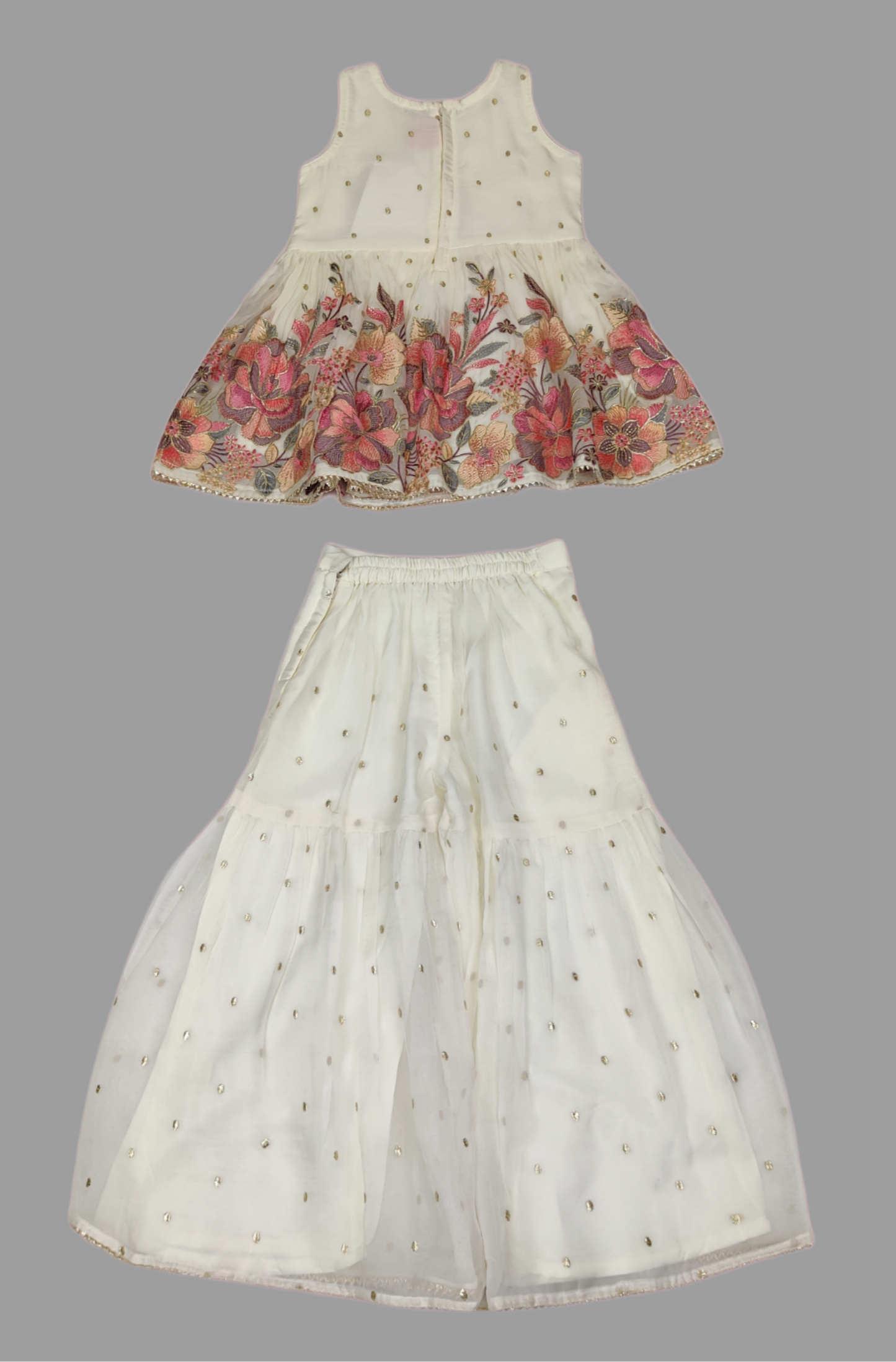 Cream Colour Gharara Set(GE-GGHS_4572)