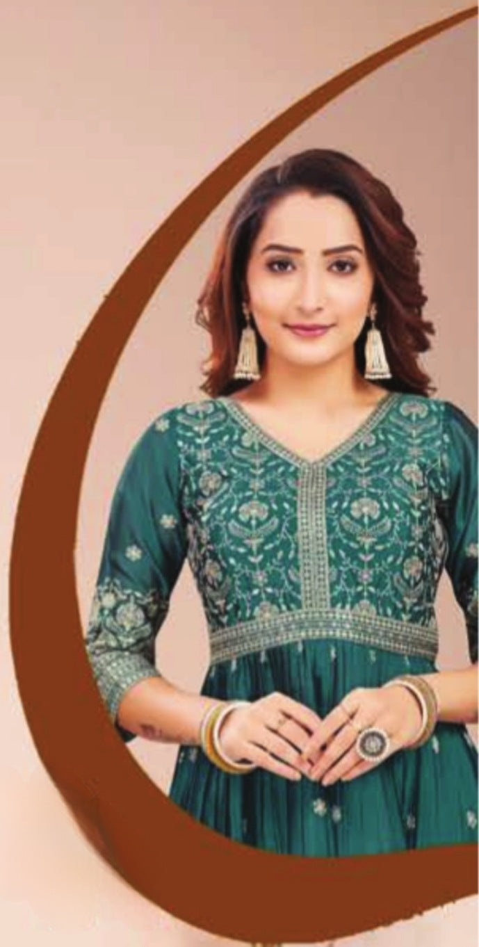 Green colour, Paplom Top Gharara (LE-WGHA_3356)