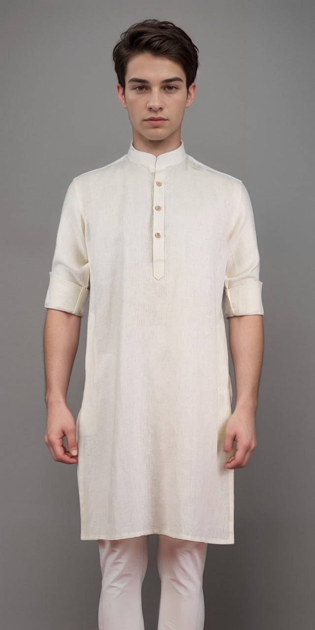 Cream Colour Kurta With Bottom(ME-MKUS_GURU 02)