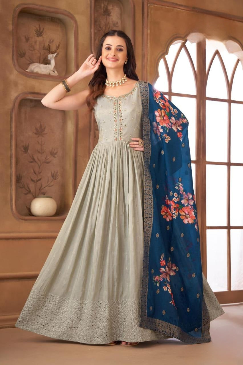 Green Colour Anarkali(LE-WANK_2872)
