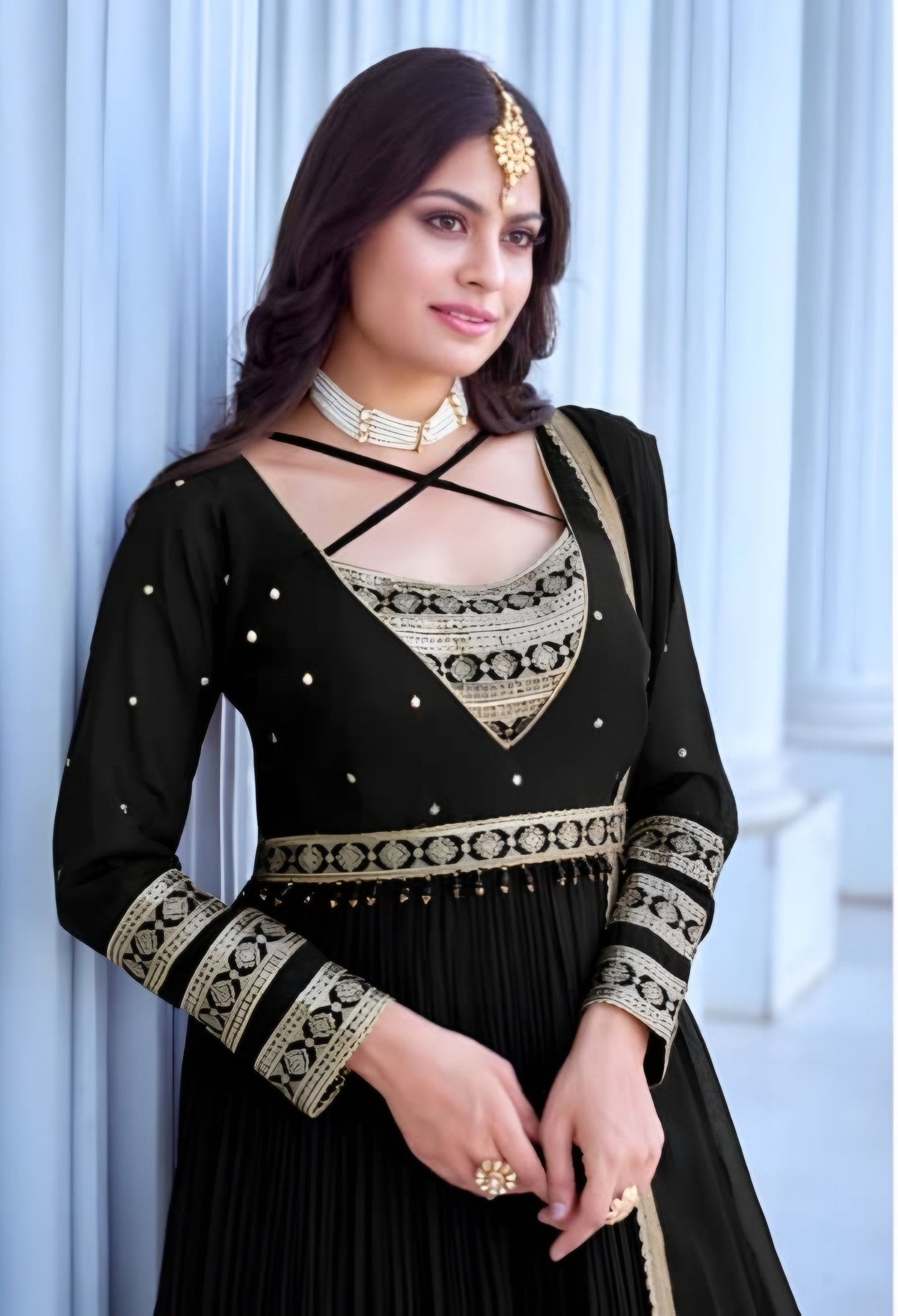Black Colour Long Anarkali(LE-WANK_3403)