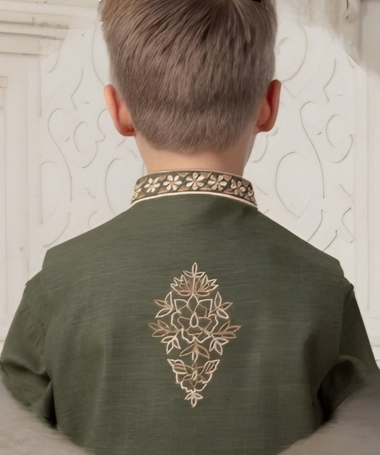 Green Colour Jacket Kurta Set(BE-BBUS_39810)