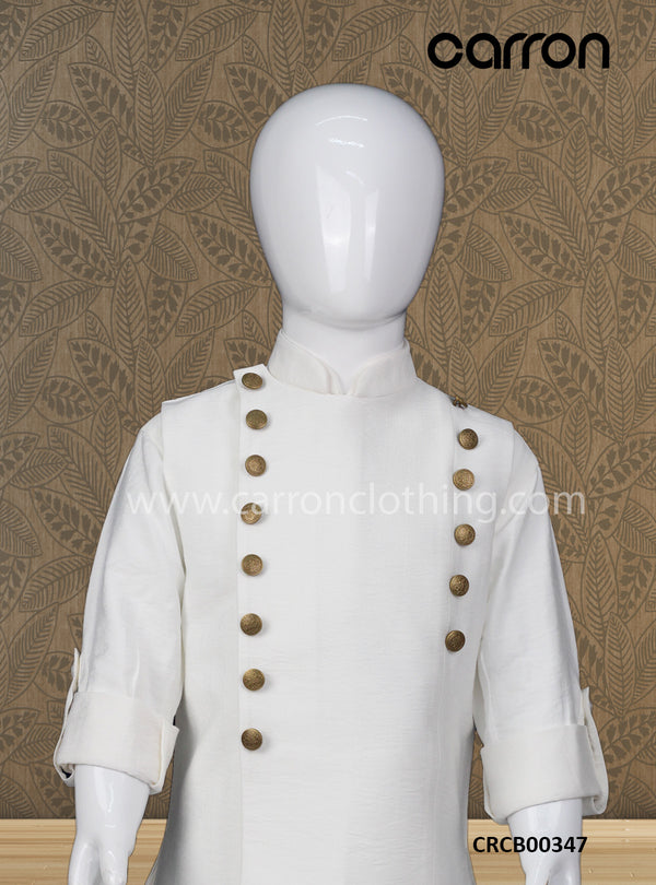 White Jacket Kurta Suit(BE-BKUS_39459)