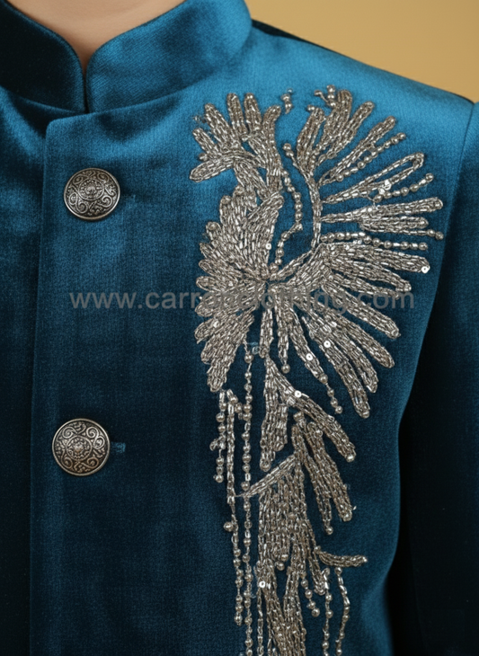 Teal Blue Colour Indo Western(BE-BINW_2064)