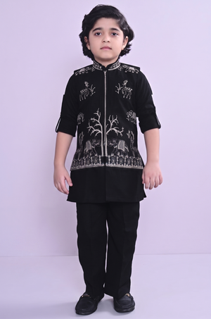 Black Colour Jacket Kurta Set(BE-BBUS_1860)
