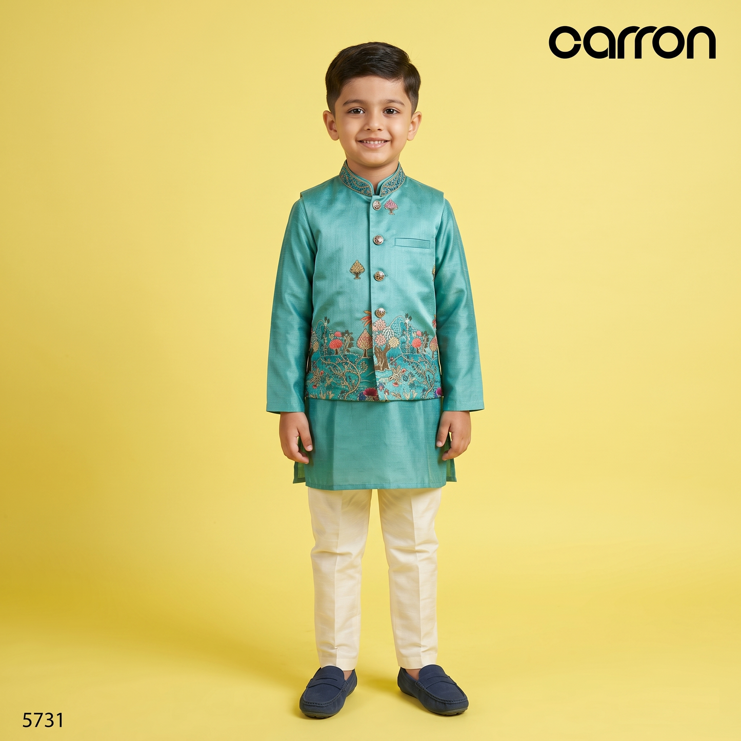Teal Green Colour Jacket Kurta Set(BE-BBUS_5731)