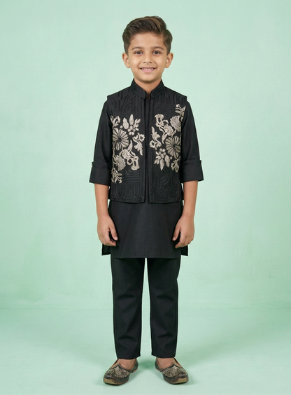 Black Colour Jacket Kurta Set(BE-BBUS_5772)