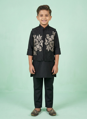 Black Colour Jacket Kurta Set(BE-BBUS_5772)