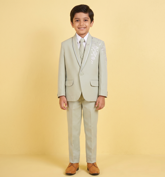 Sage Green Colour Coat Suit(BE-BCSU_2418)