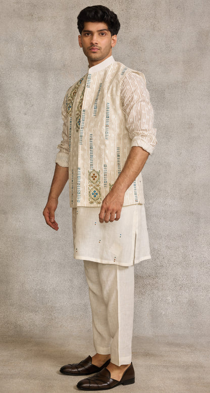 Cream Colour Bundi Set (ME-MBUS_JK  1888)
