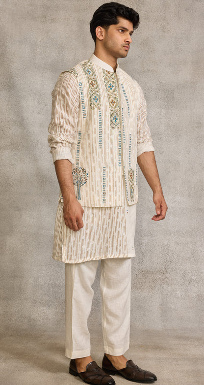 Cream Colour Bundi Set (ME-MBUS_JK  1888)