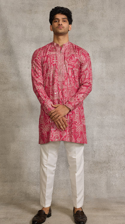 Rani Colour Kurta Set With Stole (ME-MKUS_T 2597 D)