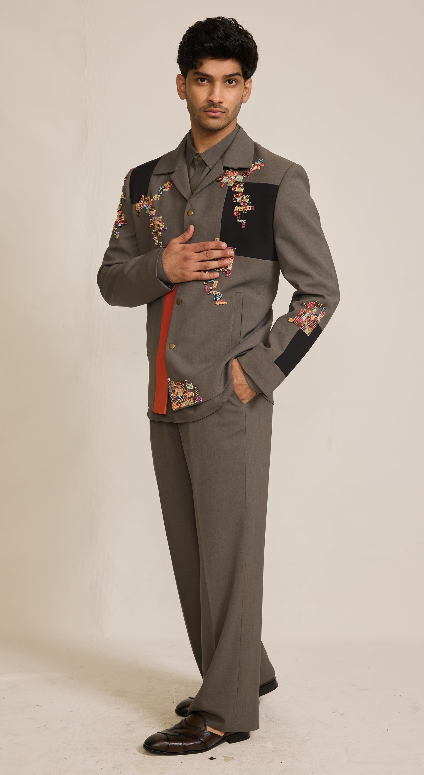 Grey Colour Bomber Jacket Set (ME-MINW_SAMAY)