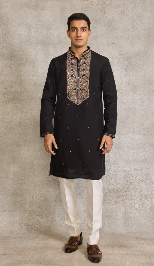 Black Colour Kurta Set(ME-MKUS_SK 23 A)