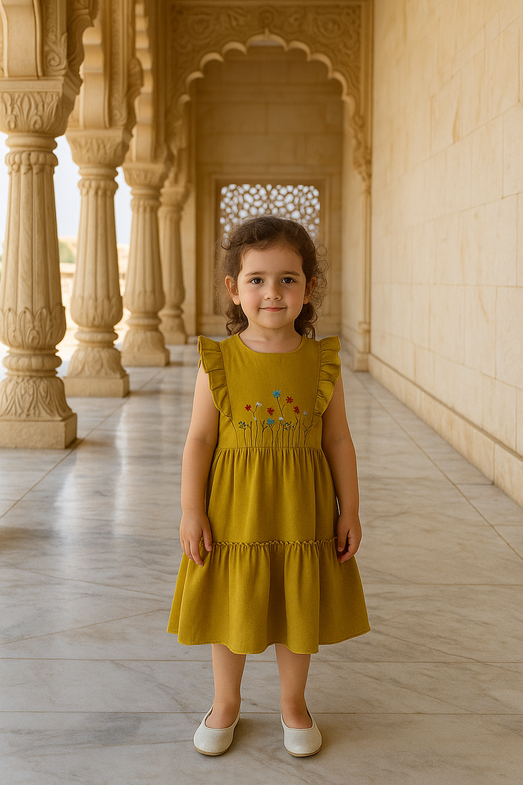 Green Colour Cotton Frock(GC-GFRC_6137)