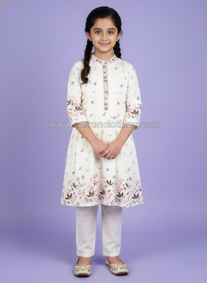 Cream Colour Kurti Set (GC-GKUS_1000)