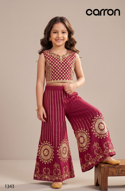 Maroon Colour Plazo Set(GE-GPZS_1343)