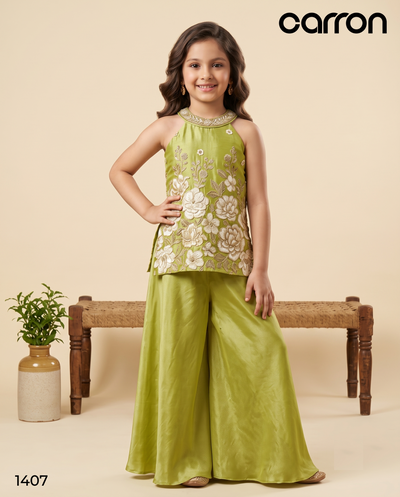 Green Colour Plazo Set(GE-GPZS_1407)