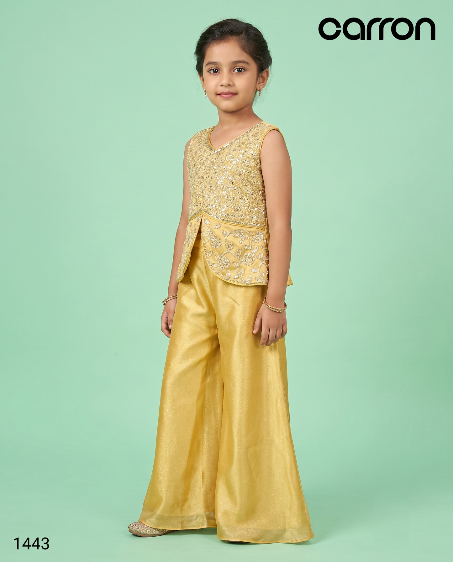 Lemon Colour Plazo Set(GE-GPZS_1443)