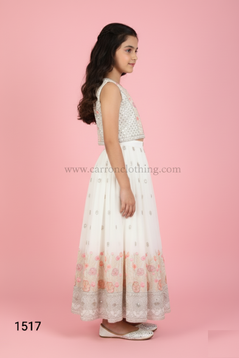 White Colour Ghaghra Choli(GE-GGHC_1517)