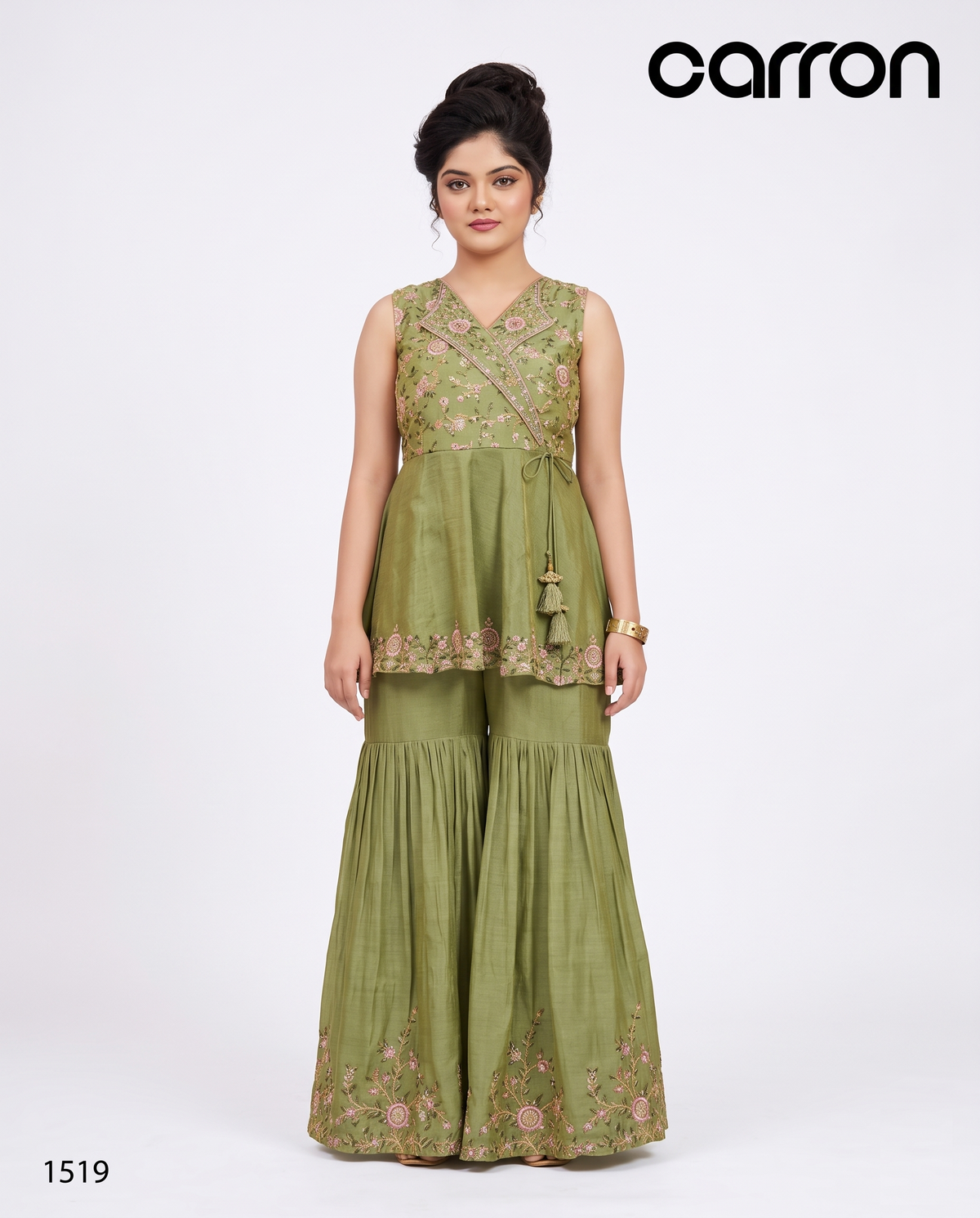 Olive Green Colour Plazo Set(GE-GPZS_1519)