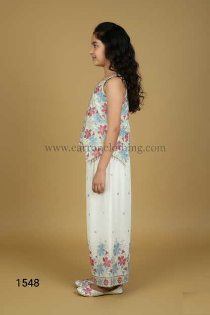 Cream Colour Plazo Set(GE-GPZS_1548)