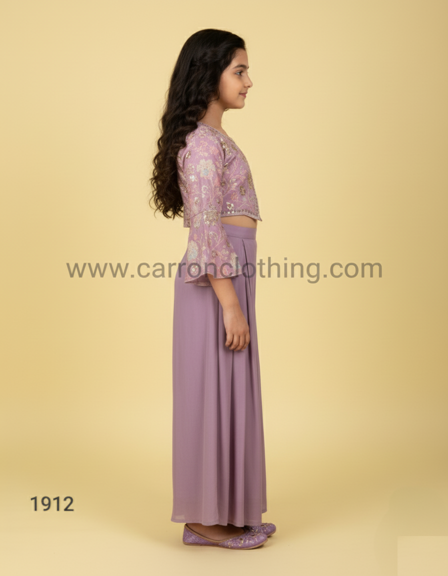 Purple Colour Plazo Set(GE-GPZS_1912)