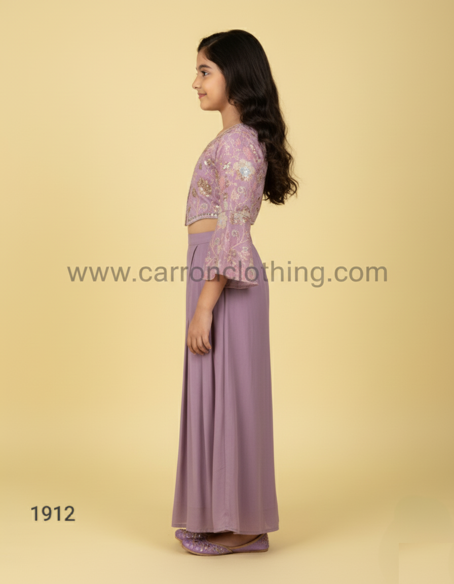 Purple Colour Plazo Set(GE-GPZS_1912)